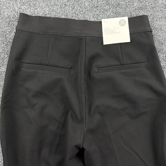 H&M Pants Womens 4 Black Slacks Regular Waist Ankle Length Elastic Conscious - Picture 3 of 14